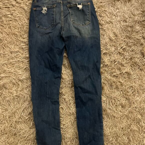 Judy Blue Skinny Jeans Blue Distressed Tapered - Picture 4 of 4